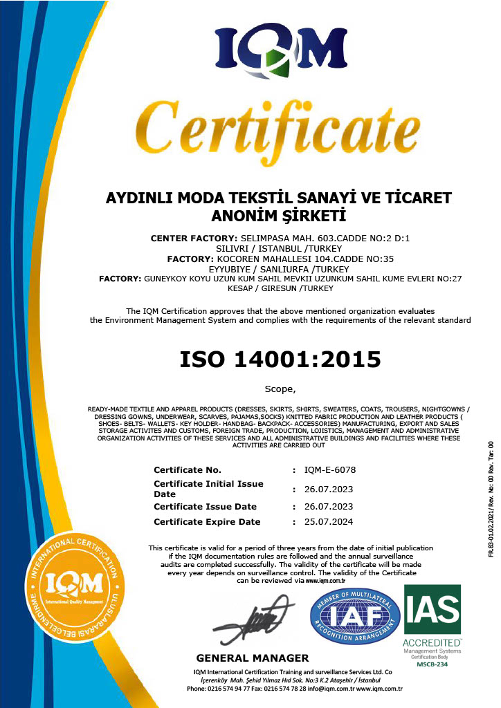 ISO 14001 System Certificate